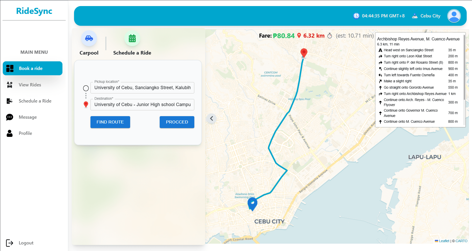 RideSync project preview